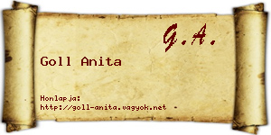 Goll Anita névjegykártya